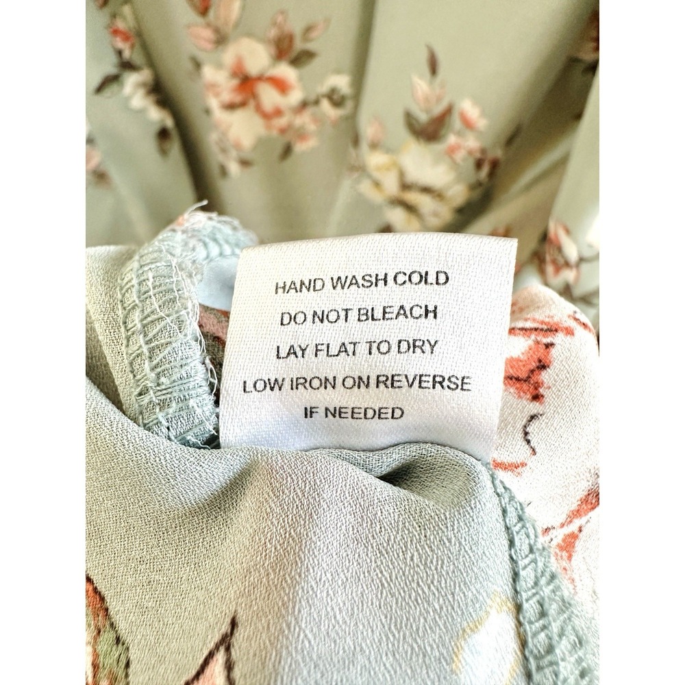 Penelope Project‎ Floral Kimono Cardigan Sage Green Size M Boho Cover Up Cottage - Picture 15 of 15